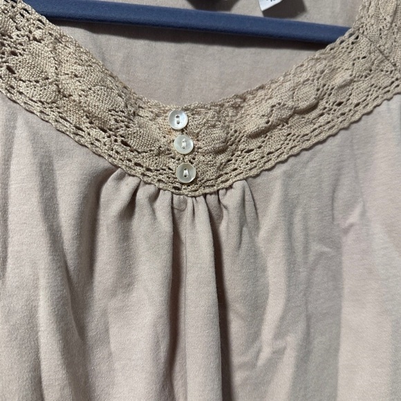 Vintage Keren Hart Beige Lace Tank Top Women’s Size Small Boho Y2K Coquette - Picture 4 of 11